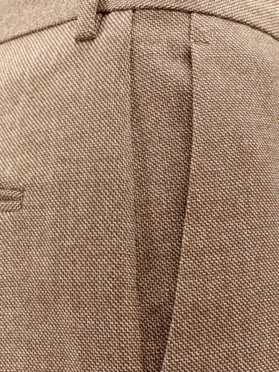 Mm6 Maison Margiela Wool Trousers With Front Crease And Pockets In Brown