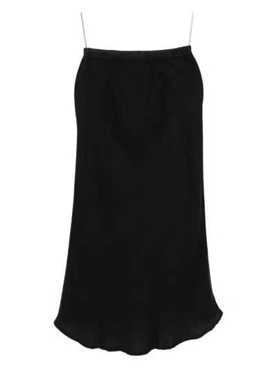 James Perse Surfside Asymmetric Linen Skirt In Black