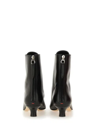 Aeyde Pointed Toe Kitten Heel Ankle Boots In Black