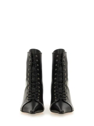 Aeyde Pointed Toe Kitten Heel Ankle Boots In Black