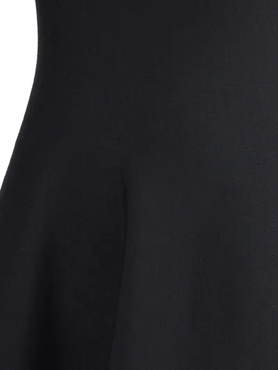 Alexander Mcqueen Women Asymmetric Midi Dress In Black