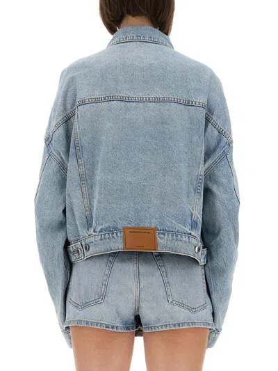 Alexander Wang Women Denim Clip-on Trucker Jacket In Blue