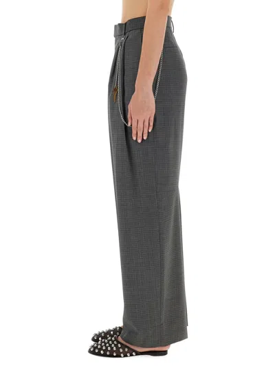 Alexander Wang Women Gray Wool Blend Pants In Black