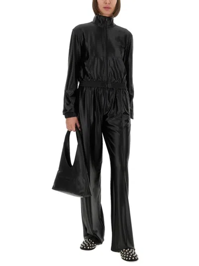 Alexander Wang Women Satin Faille Sport Pants In Black