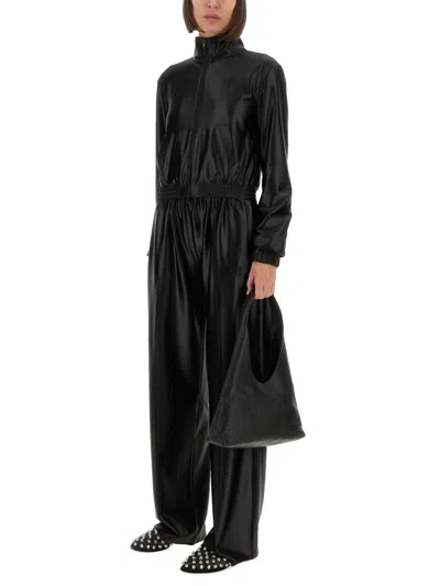Alexander Wang Shrunken Zip-up Jacket Sweatshirts Black In Black