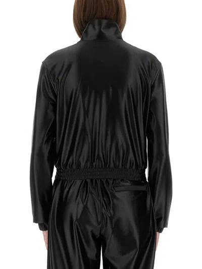 Alexander Wang Shrunken Zip-up Jacket Sweatshirts Black In Black