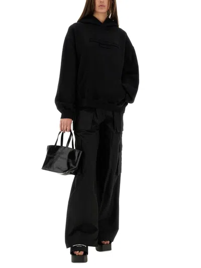 Alexander Wang Women Sweatshirt With Embossed Logo In Black