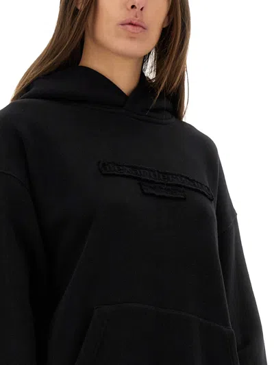 Alexander Wang Women Sweatshirt With Embossed Logo In Black