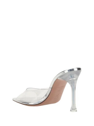 Amina Muaddi Women Alexa Glass Sandals In Silver