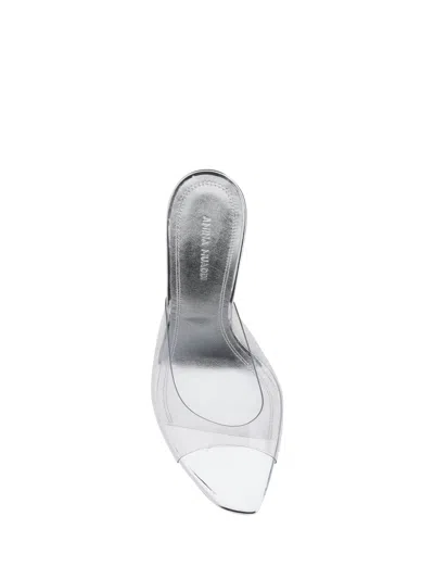Amina Muaddi Women Alexa Glass Sandals In Silver