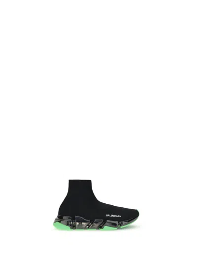 Balenciaga Clear Sole Speed 2.0 Sneakers In Black