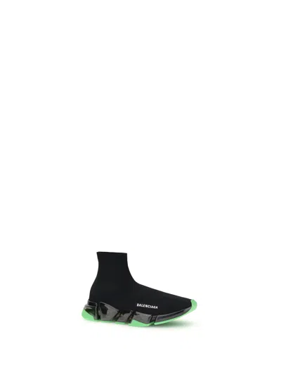 Balenciaga Clear Sole Speed 2.0 Sneakers In Black