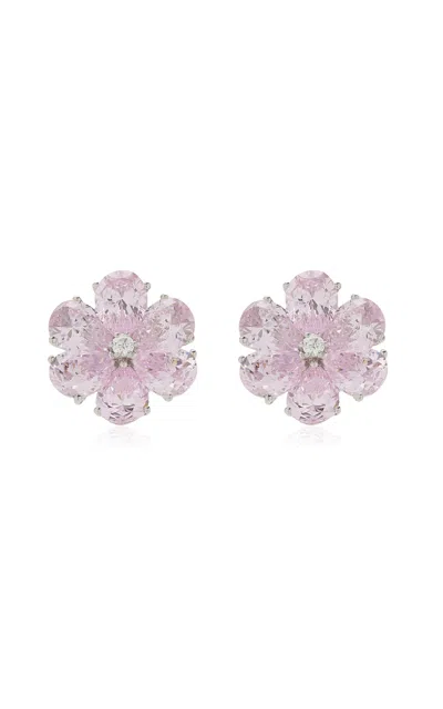 Anabela Chan Rose Marguerite Daisy 18k White Gold Diamond Earrings