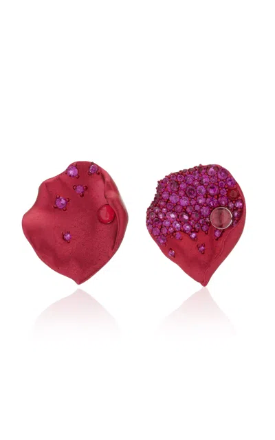 Anabela Chan Fuchsia Rosa Petal Recycled Aluminum Ruby And Topaz Earrings