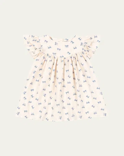 Konges Slojd Girl's Coco Bow-print Dress In Pink