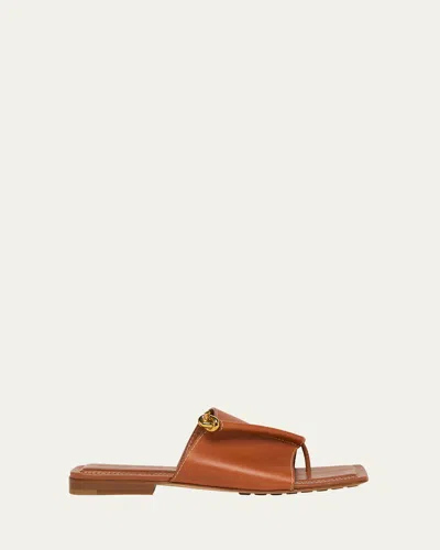 Bottega Veneta Leather Knot Flat Sandals