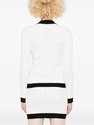 Balmain Women Ls Buttoned Torsade Knit Cardigan