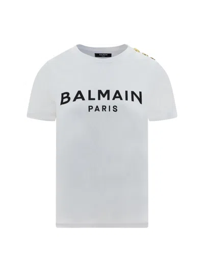 Balmain Women Logoed T-shirt In White
