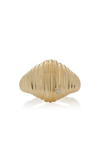 Yvonne Léon Berlingot 9k Yellow Gold Diamond Signet Ring