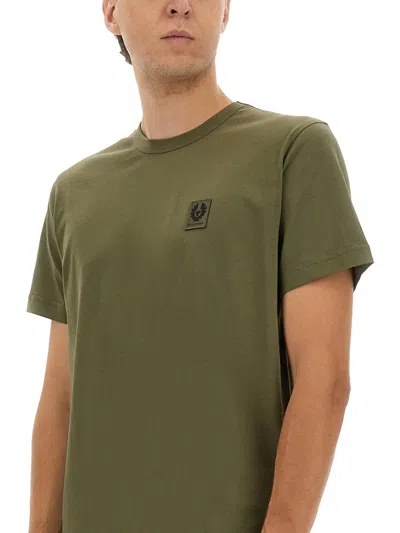 Belstaff T-shirt With Logo Patch In Green