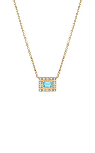 Nevernot Let's Play Chess 14k Yellow Gold Topaz Necklace