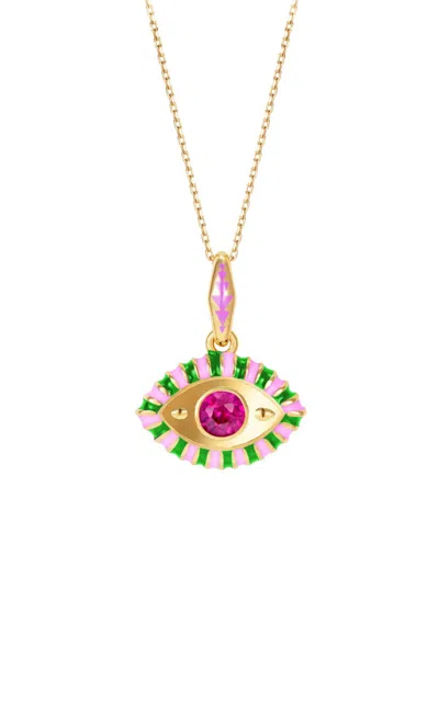 Nevernot Life In Colour 14k Yellow Gold Topaz Eye Pendant