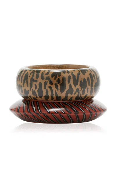 Ben-amun Exclusive Set-of-two Animal Wood Bangles
