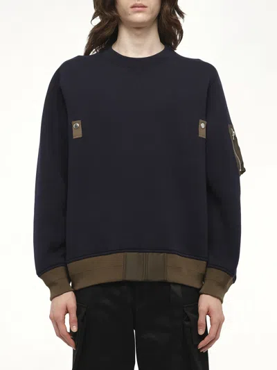 Sacai Cotton Crew Neck Sweater