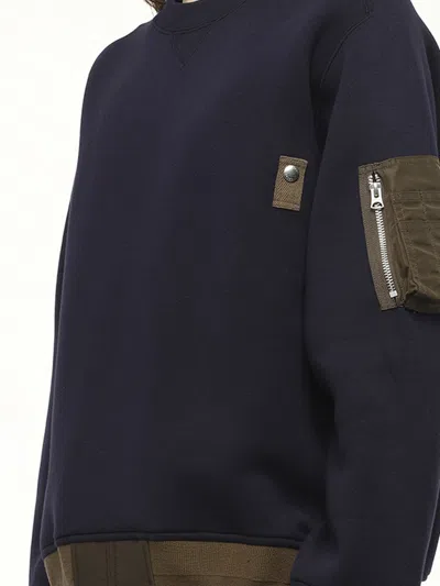 Sacai Cotton Crew Neck Sweater