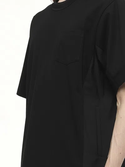 Sacai Black Cotton Jersey T-shirt
