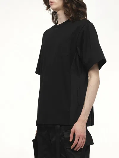 Sacai Black Cotton Jersey T-shirt