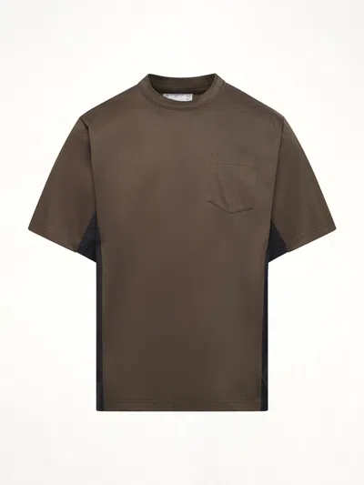 Sacai Suiting Mixed Media Pocket T-shirt In Gray