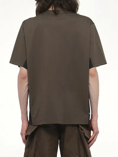 Sacai Suiting Mixed Media Pocket T-shirt In Gray