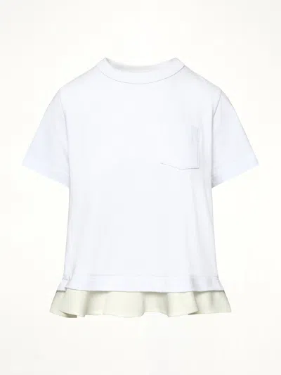 Sacai X Women's Nylon Twill X Cotton Jersey T-shirt