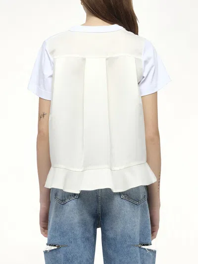 Sacai X Women's Nylon Twill X Cotton Jersey T-shirt