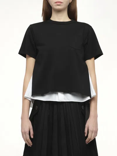 Sacai Black Double Layer T-shirt