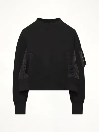 Sacai X Women's Sponge Sweat X Nylon Twill Pullover