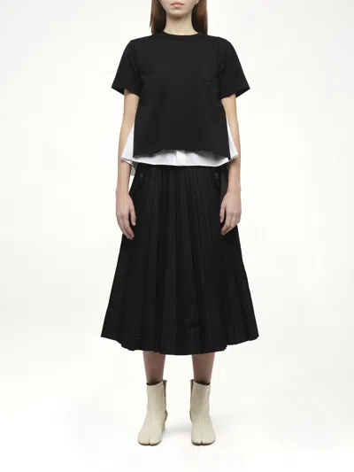 Sacai Black Double Layer T-shirt