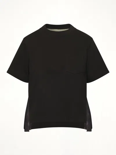 Sacai X Women's Denim X Cotton Jersey T-shirt