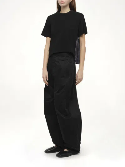 Sacai X Women's Denim X Cotton Jersey T-shirt