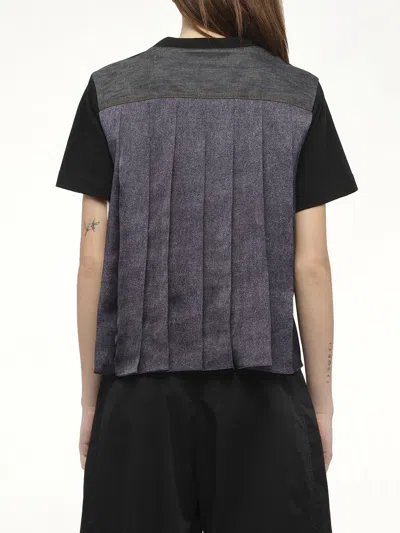 Sacai X Women's Denim X Cotton Jersey T-shirt