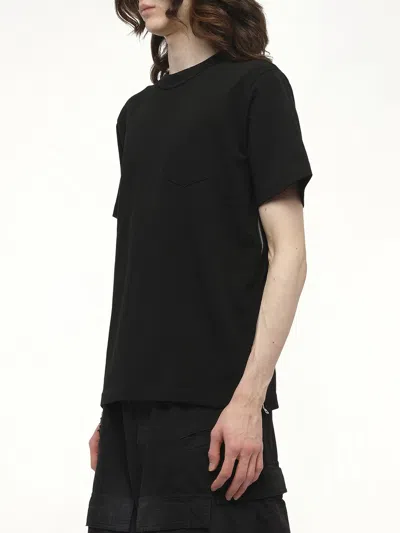 Sacai Black Cotton Jersey T-shirt
