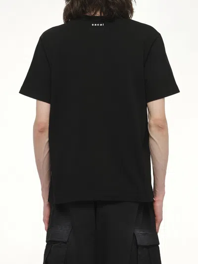 Sacai Black Cotton Jersey T-shirt