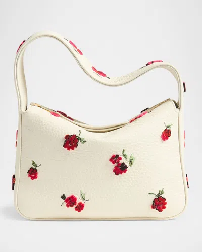 Khaite Small Elena Floral-embroidered Leather Shoulder Bag