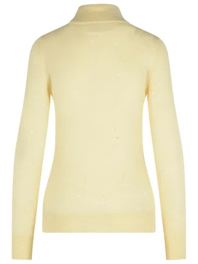 Mm6 Maison Margiela Cream Virgin Wool Turtleneck Sweater