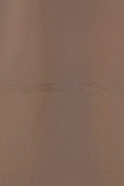 Brunello Cucinelli Beaded-neck High-neck Blouse In Brown