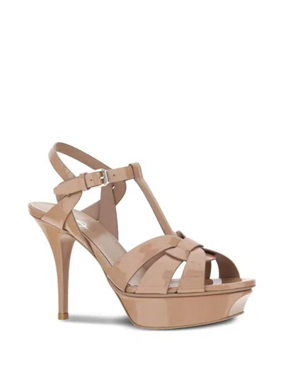 Saint Laurent Patent Leather Tribute Platform Sandals Shoes