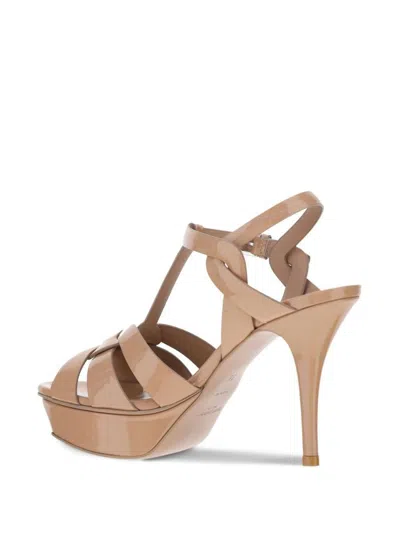 Saint Laurent Patent Leather Tribute Platform Sandals Shoes