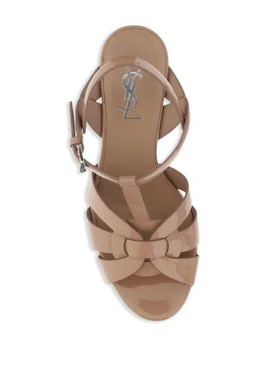 Saint Laurent Patent Leather Tribute Platform Sandals Shoes