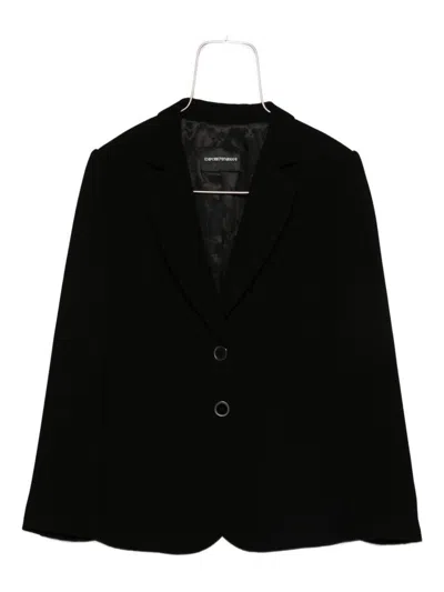 Emporio Armani Single-breasted Blazer Jacket In Black